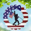 Sasquatch Gifts for Men, Big Foot Sasquatch Gifts Metal American Flag Wind Spinners, Bigfoot Gifts for Men, Patriotic Decorations Outdoor, for Dad, Father, Women, Mom