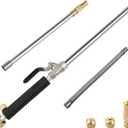 39'' High Pressure Washer Hose Attachment Jet Nozzle,Hose into Power Washer Sprayer Wand with Flexible Hose Nozzle,Cleaning Tool for Gutter Patio Car Pet Window Glass Black