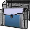 MINDEPOT Wall File Organizer,Hanging Wall Mounted File Folder Binder Holder Mail Organizer for Office,Home and School Supplies