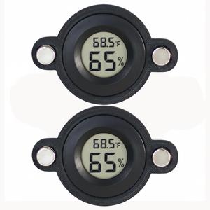 2 Pcs Magnetic Jumping Spider Enclosure Thermometer and Humidity Gauge Temperature and Humidity Monitor for Jumping Spider and Reptile Tank Mini Digital Hygrometer with LCD Screen(Round)