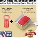 GRILLART Bristle-Free BBQ Grill Brush Safe & Durable Cleaning Tool for Gas, Charcoal, Cast Iron & Stainless Steel Grates Heat-Resistant Scraper Brush with Reusable Head & Hanging Loop