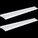 Hicarer 2 Pcs 40 Inch Anodized Aluminum Door Drip Cap Overall Height 1-1/2 Inches Overhead Edge Window Rain Deflector Home Rain Drip Guard Door Top Weatherstrip (White)