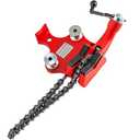 VEVOR Screw Bench Chain Vise | 1/8"-5" Pipe Capacity | Heavy Duty With Crank Handle | Neoprene-Coated Jaw | Durable Cast Iron | Ideal for Various Pipes