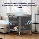 Small Stainless Steel Elevated Dog Crate with Cover, 2-in-1 Indoor & Outdoor Raised Pet House, Rust-Proof Dog Kennel with Silicone Anti-Slip Feet, Tool-Free Assembly