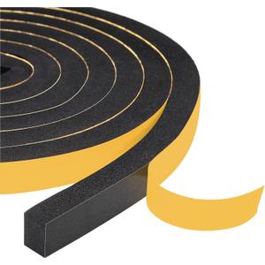 Yotache Foam Weather Stripping Tape 2 Rolls 3/4" W X 3/8" T (New Adhesive Craft), Neoprene Foam Rubber Seal for Door Frame Insulation, Sounproofing, 13 Ft Length (2 X 6.5 Ft Each)