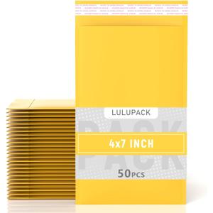 4x7 Inch Yellow Kraft Bubble Mailers - Heavy-Duty Privacy Shipping Bags with Peel-and-Seal Adhesive, Shockproof Packaging for Fragile Items, Jewelry & Documents (50 Pack) 4x7 Inch Yellow Kraft Bubble Mailers - Heavy-Duty Privacy Shipping Bags with Peel-and-Seal Adhesive, Shockproof Packaging for Fragile Items, Jewelry & Documents (50 Pack)