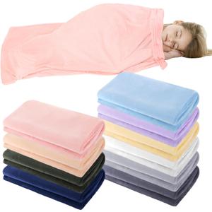 Breling 10 Pcs Baby Kids Blanket Bulk for Girls Boys - 40 x 60 Inch Toddler Nap Fleece Daycare Cot Blanket - Soft Cozy for Classroom, Preschool, Kindergarten, Nursery Rest Time, Peach, ivory, tan, and its dark red or maroon it doesn't have the colors