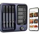 Wireless Meat Thermometer with APP Control，4 Probes Meat Thermometer Digital, Unlimited Range WiFi & Bluetooth Meat Thermometerfor for Rotisserie，Grill，Oven，Smoker，BBQ, Air Fryer