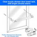 Transparent Acrylic Shower Door Towel Bar Bracket Compatible with Alumax/Basco Framed Sliding Glass Shower Door Towel Bars Features Polished Chrome Covers - Set of Two Brackets