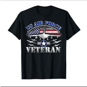 Vintage US Air Force Veteran US Flag Tee USAF Veteran T-Shirt, Size S