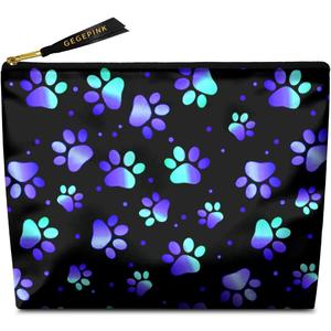 Cute Makeup Bag for Purse Waterproof Cosmetic Bags for Women Funny Smooth Zipper Travel Toiletry Pouch 10X8 Inches-Paw Print Makeup pouch