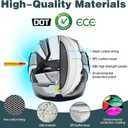 Bluetooth Modular Motorcycle Helmets, DOT Approved Flip Up Full Face Motorcycle Dual Visor Helmet, with Dual Speakers and Microphone, for Adults Men and Women, Large 