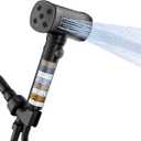 High Pressure Filtered Shower Head with Handheld, Modern Design 5 Spray Modes with ON/OFF Pause Switch, 8 Layers Filter for Hard Water, Remove Chlorine, Adjustable Bracket, Matte Black