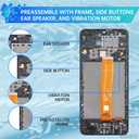 Screen Replacement for Samsung Galaxy A02 LCD Display Touch Digitizer Full Assembly with Frame Side Button Ear Speaker Vibration Motor Glass Repair Tools Kit SM-A022F (A022F A022M)