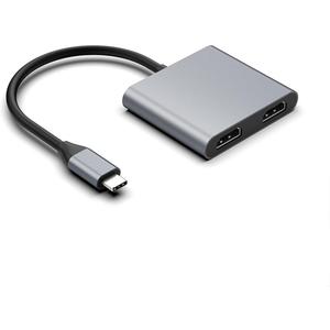USB C to Dual HDMI Adapter, 4K@60hz Dual Monitor Adapter for MacBook Pro/Air, Thunderbolt 3/ USB Type C to 2 HDMI Big Screen Display Hub Dongle for Dell HP Surface Desktop, Laptops, USB-C Devices