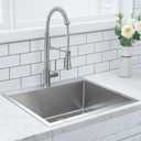 KINGO HOME 22x18 Inch Drop in Kitchen Sink,16 Gauge Topmount RV Small Kitchen Bar Sinks,Stainless Steel Outdoor Prep Single Bowl Workstation Wet Bar Sink with Stainless Steel Strainer