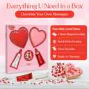 DIY Valentines Day Cookie Decorating Kit  2 Heart-Shaped Cookies, Red & White Frosting Tubes & Heart Sprinkles  Fun Sweet Treat for Kids, Couples & Valentine Gifts (EXP 10/25/26)
