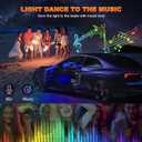 Jushope Interior Car LED Strip Lights with Wireless APP and Remote Control, RGB 5 in 1 Ambient Lighting Kits with 236 inches Fiber Optic, 16 Million Colors Car Neon Lights, Sync to Music