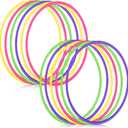 Sratte 12 Pcs Toy Hoop for Kid Detachable Adjustable Toy Hoop Colored Exercise Ring Plastic Circle for Kid Teen Gymnastics Dog Agility Equipment, Require Self Assembly(Simple Colors, 28 Inch)