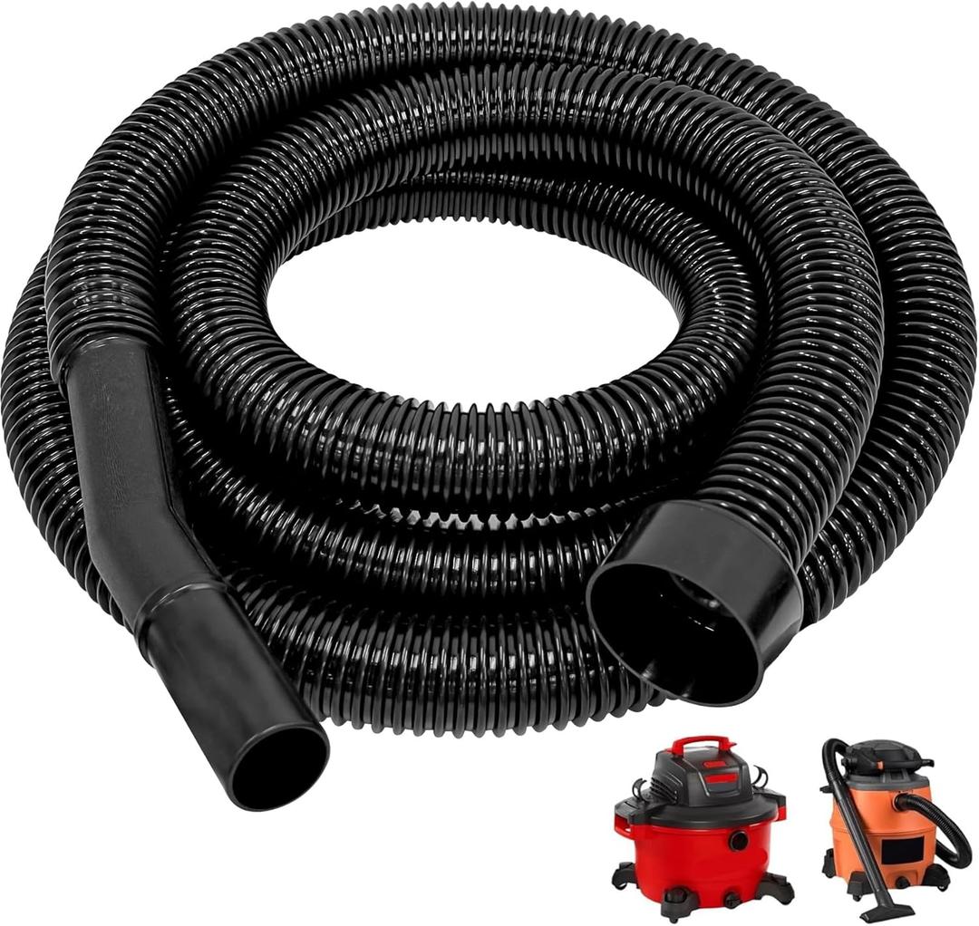 IWIWE 10FT Vacuum Hose Replacement - 2-1/4" Cuff 1-1/4" Dia - Compatible with Shop-Vac, Craftsman 17761/17967/17965, Ridgid WD650/WD0950/WD06350 Wet Dry VacsUpgraded: Better Seal, Higher Durability