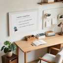 White Board for Wall, 24'' x 18'' Magnetic Dry Erase Board, Decorative Whiteboard with White Vintage Wooden Frame, Hanging Writing Board for Home Office School Dorm