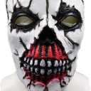 Scary Full Headgear Halloween Alien Mask with Big Eyes Yellow