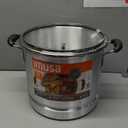 IMUSA USA Aluminum Steamer with Glass Lid Size 16-Quart, Silver