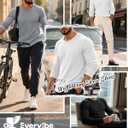 Evervibe 3 Pack Men's Big and Tall Long Sleeve Shirts, Waffle Crew Neck Thermal Underwear Tops Lightweight Casual Undershirts (Black, XXXL)