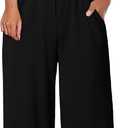 Happy Sailed Women Jumpsuits Dressy Short Sleeve Front Crisscross Tie Waist Belted Wide Leg Pant Romper with Pockets (Black, L)
