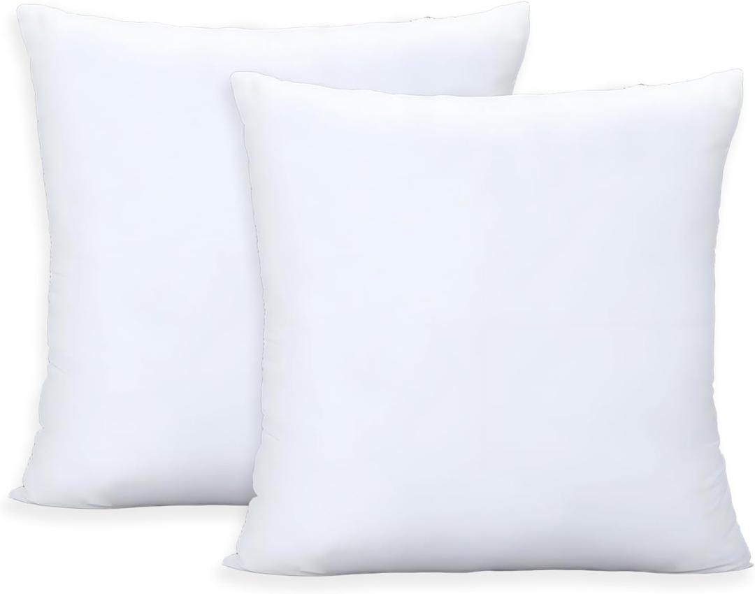 Throw Pillows Insert Set of 2, White 26x26 in Pillow Inserts with 100% Cotton Cover,Bed and Couch Decorative Stuffer Pillows,Indoor Pillows for Sofa