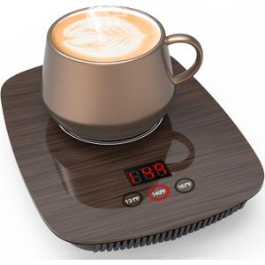 Mug Warmer,Coffee Warmer for Desk,Electric Cup Warmer with Three Temperature Settings,Coffee hot Plate for Cocoa Tea Milk with Auto Shut Off After 4H Feature (Wood Color/Without Mug)