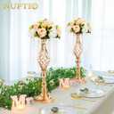10 Pcs 19.3 inches Tall Crystal Flower Stand Wedding Road Lead Tall Flower Holders Centerpiece Crystal Flower Chandelier Metal Flower Vase for Reception Tables Wedding Supplies