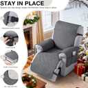 VANSOFY 100% Waterproof Recliner Chair Cover, Recliner Cover with Non-Slip Granule, Washable Reclining Chair with Pocket Furniture Protector for Kids, Pets(Dark Gray, 23")