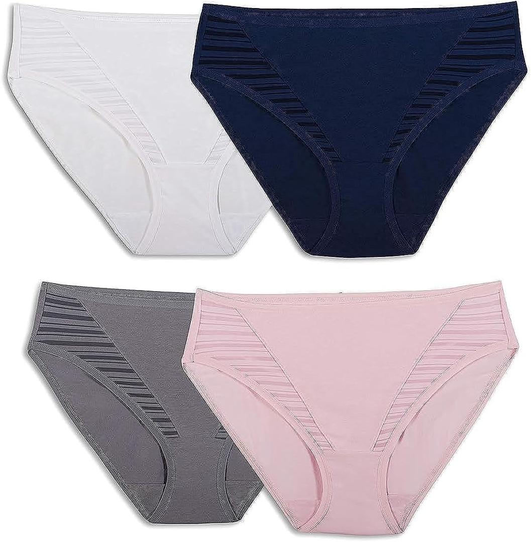 Pack of 4 Fruit of the Loom Women's Breathable Underwear, Moisture Wicking Keeps You Cool & Comfortable, (6, Coolblend - Hi Cut )