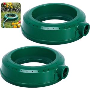 Adnee 2 Pcs Ring Water Sprinkler, Plastic Lawn Ring Base Sprinkler, Round Garden Sprinklers for Outdoor Lawn Yard Patio Irrigation