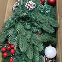 Sunnyglade 27" Set of 2 Artificial Outdoor Christmas Trees with 60 LED Lights, Faux Xmas Tree Decor with Ground Spike & 20 Ornaments, Lighted Fake Tree for Indoor Outdoor Christmas Decor