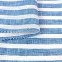 100% Linen Fabric â€“ Lightweight Prewashed â€“ Horizontal Stripe Patterns  Precut Style Soft & Breathable Width by The Linen Lab (Navy 4838, 3 Yard pre-cut)
