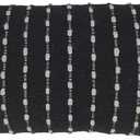SARO LIFESTYLE Chunky Striped Pillow Cover, Black, 16"x24"