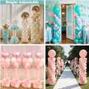 Balloon Column Stand Kit Sets of 2, 80 Inch Adjustable Balloon Stand Balloons Tower Pillar with Reusable Metal Telescopic Structure for Wedding, Birthday, Baby Shower, Graduation Party Decoration