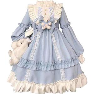 Adove Kawaii Lolita Dress for Women Long Sleeve Lolita Dresses for Teen Girls, S-M