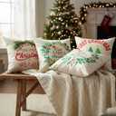Newwiee 4 Pcs Christmas Pillow Cases 18 x 18 in, 1st Xmas As Mr and Mrs Decoration, Our First Christmas Married Newlywed Gifts for Couples 2026, Romantic Anniversary Engagement for Bride Shower Gifts