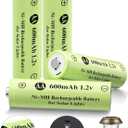 Ni-MH Rechargeable AA Batteries, AA 600mAh 1.2V Solar Batteries for Garden Landscaping Outdoor Solar Lights, String Lights, Pathway Lights (4 Pack)