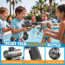 2 x Automatic Electric Squirt Water Gun for Adults Kids, Black, LED Lights
