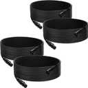 DMX Cable 25 ft, 4 Pack Flexible 3 Pin Signal XLR Male to Female DMX Cable Wire, Suitable for Stage Lighting Signal XLR Connection Stage Light Cables for Par Light Input & Output
