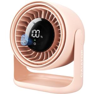 Gaiatop Desk Fan with Touch Control, 4000mAh Battery, 5 Speeds Ultra Quiet Bedroom Fan with LED Display, 90 Tilt, 7.7 Inch USB-C Rechargeable Desktop Fan for Dorm Office Room Home Office, Pink