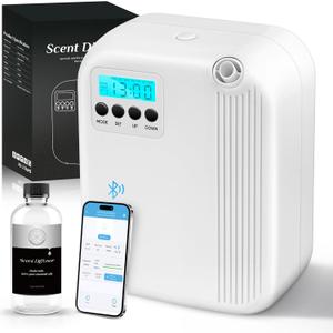 Hotel Scent Diffuser, House Scent Machine, 10000 Sq.Ft of Coverage, 200ml Large Capacity Aromatherapy Machine, Scent Diffusers for Home Large Room, Office Waterless Essential Oil Diffuser, White