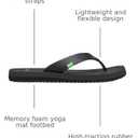 Sanuk Yoga Mat II | Flip Flops for Women | Yoga Sandals For Women | Women's Beach Sandals | Memory Foam Footbed size 8 (Black, L)