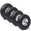 (4 Pack) AR-PRO 10" Heavy-Duty Replacement Tire and Wheel - 4.10/3.50-4" with 10" Inner Tube, 5/8" Axle Bore Hole, 2.2" Offset Hub and Double Sealed Bearings for Hand Trucks and Gorilla Cart (Silver)