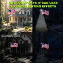 Solar Flag Pole Light, Solar-Powered LED for 5-10FT Flag Poles, Outdoor American Flag Decoration, White