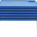 6Pcs Lap Desk Tray for Eating Plastic Activity Table Portable Snack Lap Bed Table Breakfast Lap Trays with Side Pockets & Slot Stackable Lap Desk Tray for Classroom, Blue